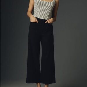 Anthropologie Maeve Colette Cropped Wide Leg Black Pants 29